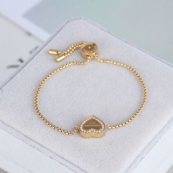Michael Kors Gold Heart Crystal Heritage Bracelet - Picture 1 of 13